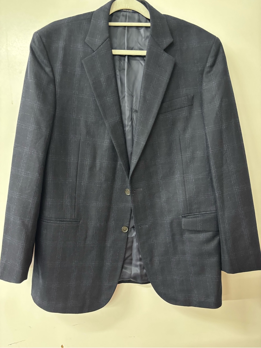 Brooks Brothers Navy Windowpane Two-Button Sport Coat
